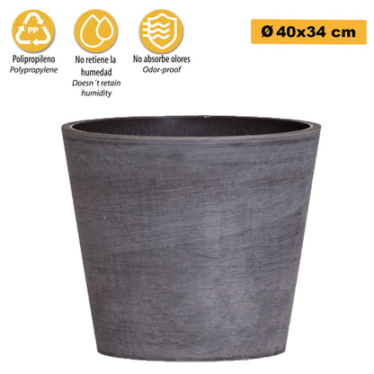 Maceta Tipo Cono Truncado Ø 40 Cm Gris Oscuro_2