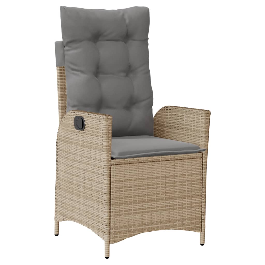 Set Comedor De Jardín 7 Pzas Con Cojines Ratán Sintético Beige / Vetonek_4