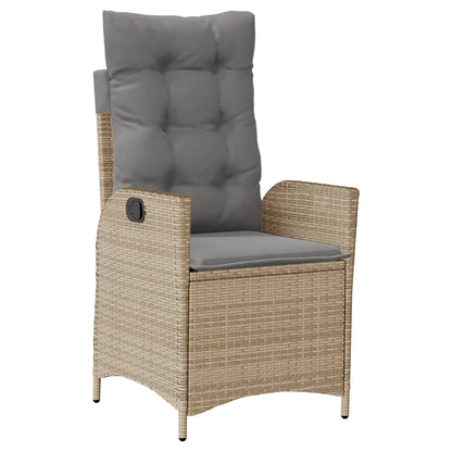 Set Comedor De Jardín 7 Pzas Con Cojines Ratán Sintético Beige / Vetonek_4