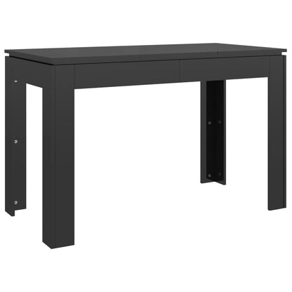 Mesa De Comedor Madera De Ingeniería Negro Brillo 120x60x76 Cm_4