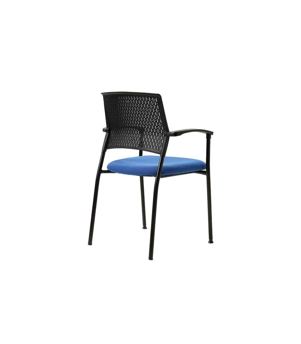 Pack De 4 Sillas Confidente Acabado Negro/azul, 55 Cm(ancho) 85 Cm(altura) 55cm(fondo)_4