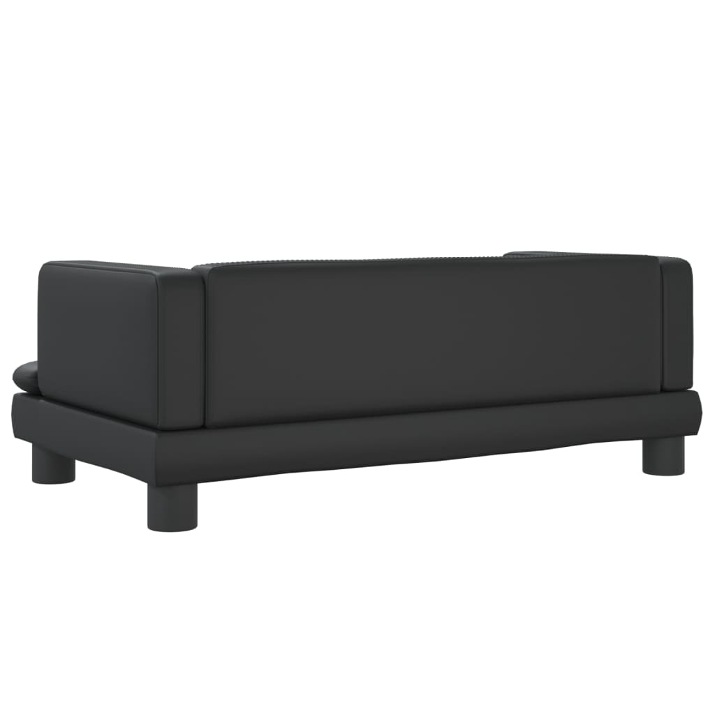 Cama Para Perros De Cuero Sintético Negra 80x45x30 Cm / Vetonek_3