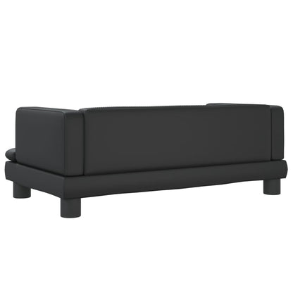 Cama Para Perros De Cuero Sintético Negra 80x45x30 Cm / Vetonek_3