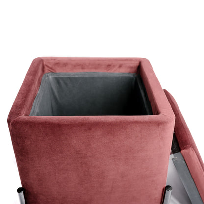 Sofá Final, Puf Taburete Cofre De Almacenamiento, Reposapiés, Convertible A Burdeos Bodega Mesa Auxiliar 43x43x45cm- Muebles De Sala_3