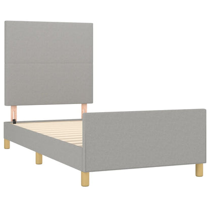 Estructura De Cama Con Cabecero De Tela Gris Claro 80x200 Cm / Vetonek_3