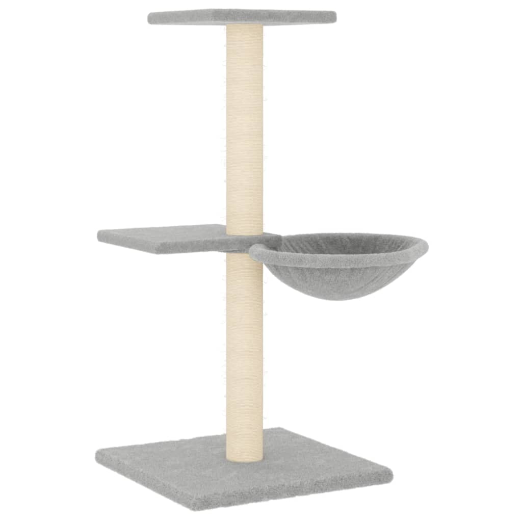 Rascador Para Gatos Con Postes De Sisal Gris Claro 72 Cm_0