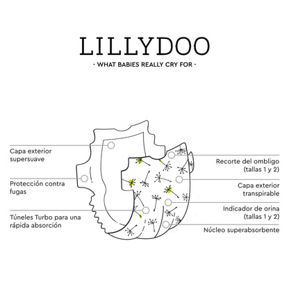Fraldas tamanho 6 (13-18kg) LILLYDOO 23 unidades