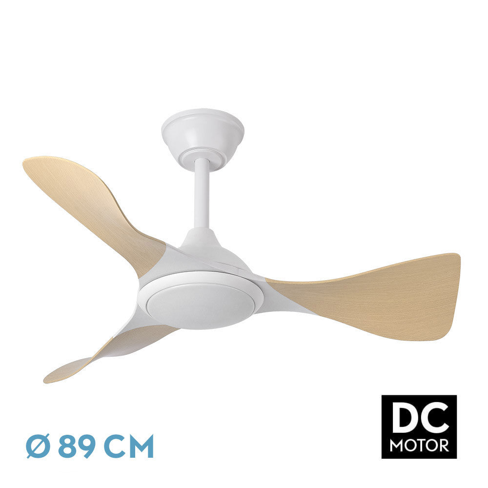 Ventilador Dc Caiman 36w 3600lm Bla/hay 89d 3aspas 6vel 3000-4500-6500k Remoto+reg.intensidad+memoria+temporizador_0
