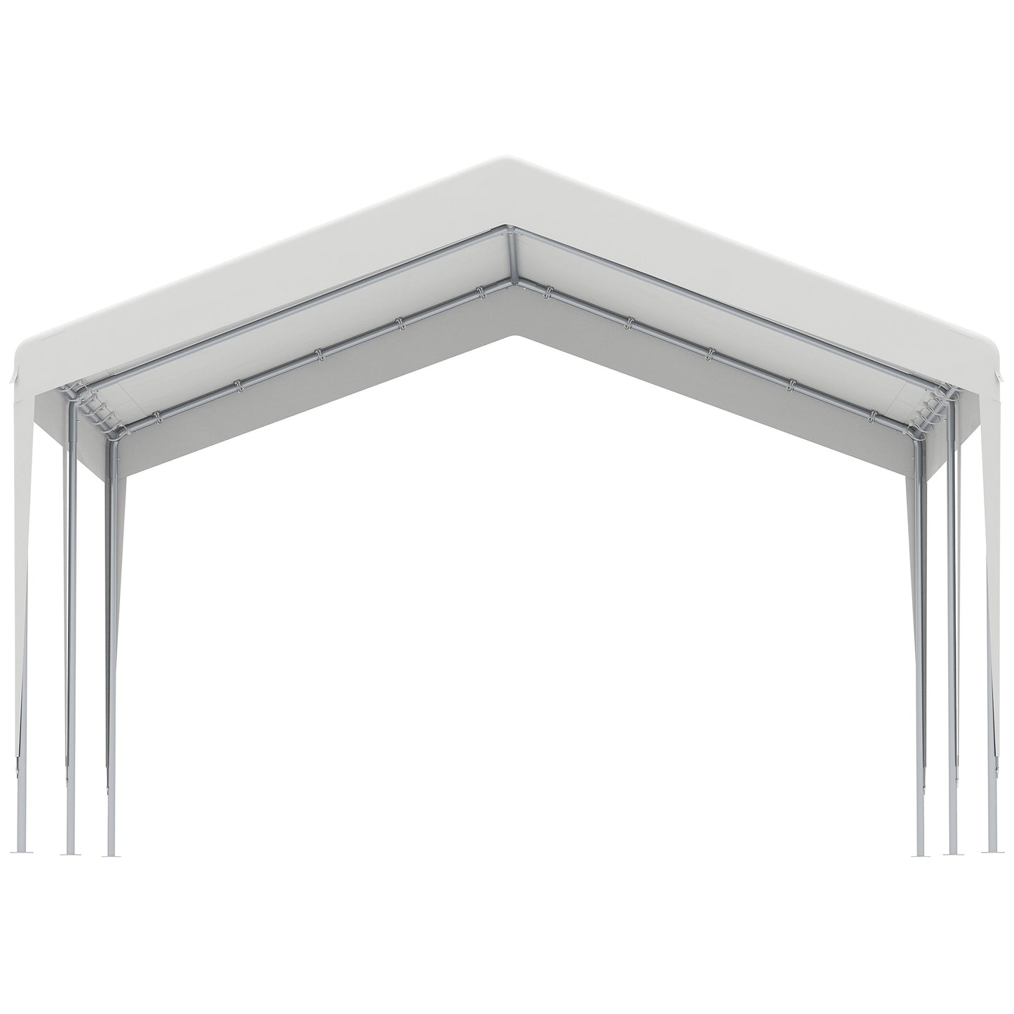 Outsunny Carpa Garaje Para Coche 4x4m Gazebo De Jardín Con Accesorios Blanco_3