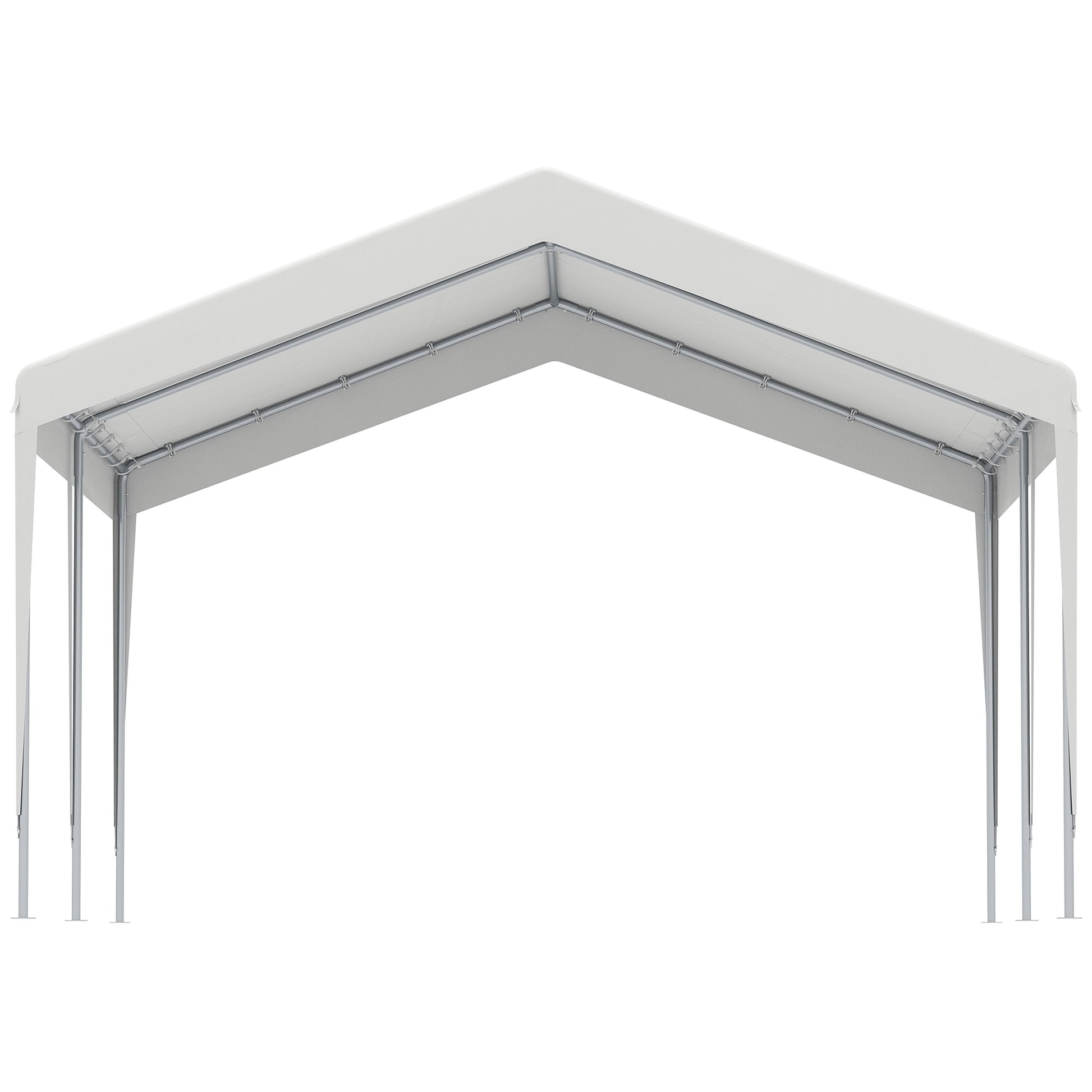 Outsunny Carpa Garaje Para Coche 4x4m Gazebo De Jardín Con Accesorios Blanco_3