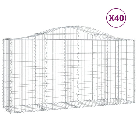 Cestas De Gaviones 40 Uds Forma De Arco Hierro 200x50x100/120cm_0