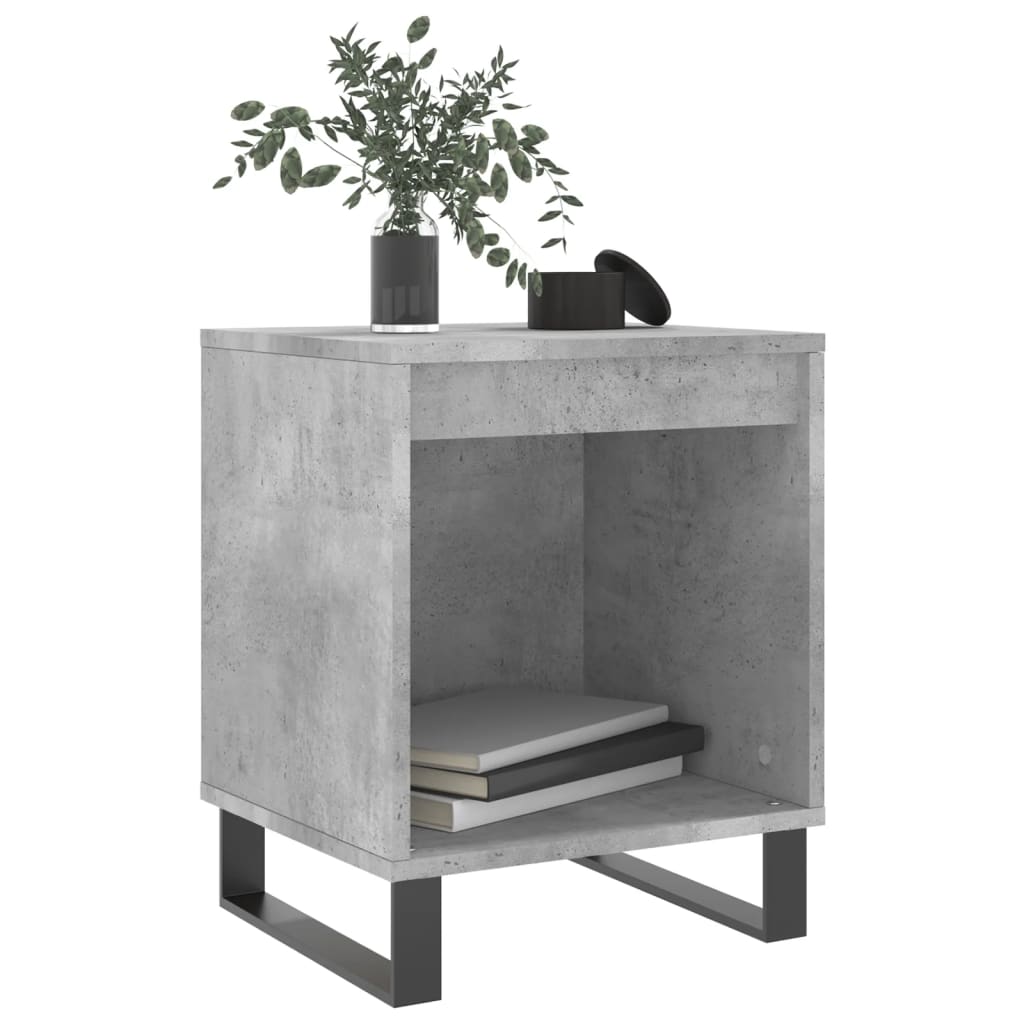 Mesita De Noche Madera De Ingeniería Gris Hormigón 40x35x50 Cm_1