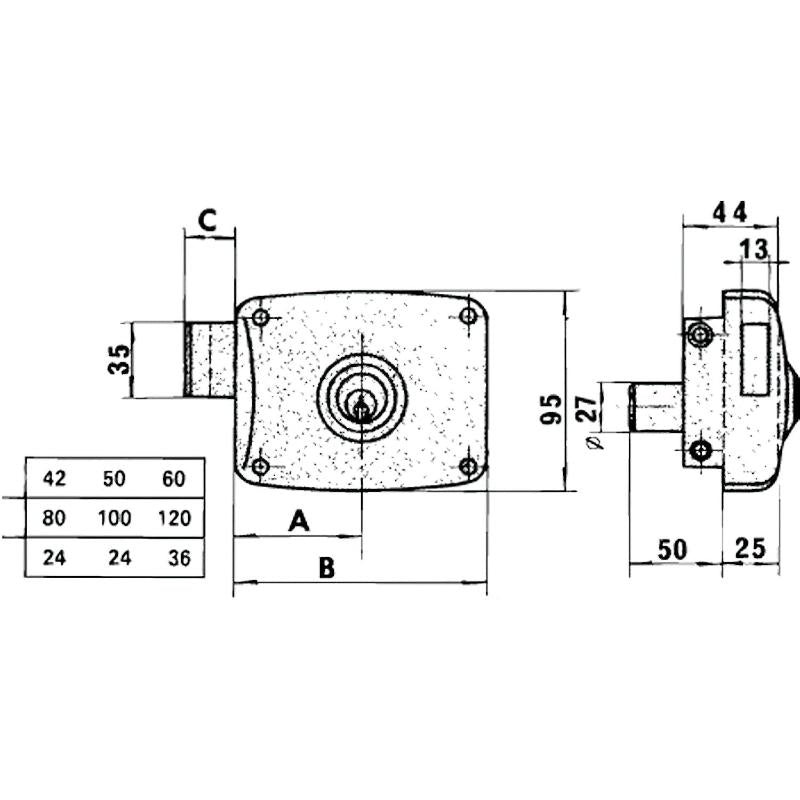 Cerradura Lince 5125a-bo/120 Derecha