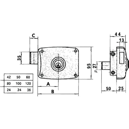 Cerradura Lince 5125a-bo/120 Izquierda