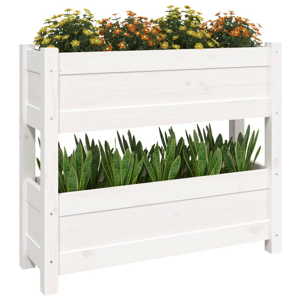 Jardinera De Madera Maciza De Pino Blanco 77x25x66 Cm_3