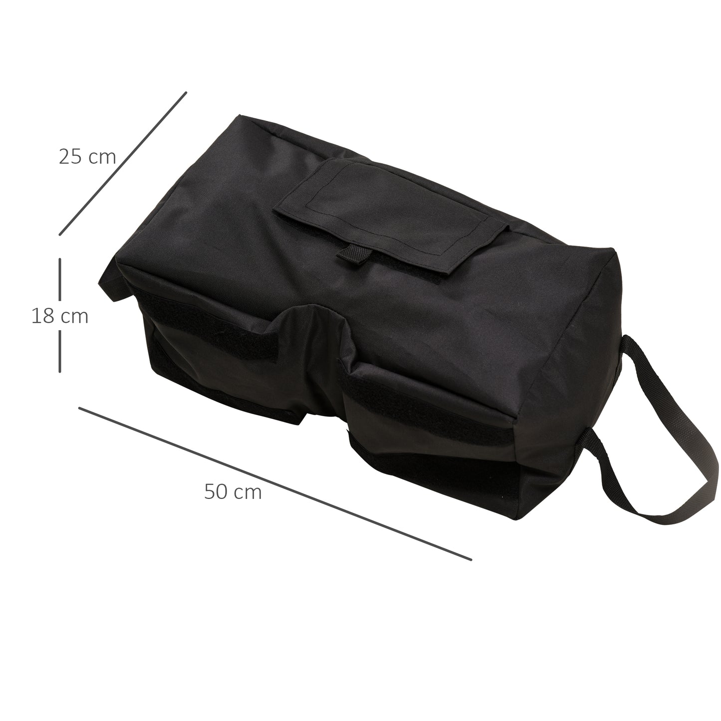 Outsunny Juego De 2 Bolsas De Arena Peso Para Sombrilla 50 Kg 50x25x18 Cm Negro_2