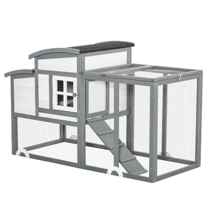 Pawhut Gallinero Madera Exterior Con Caja Nido Techo Asfáltico Abatible Y Rampa_0