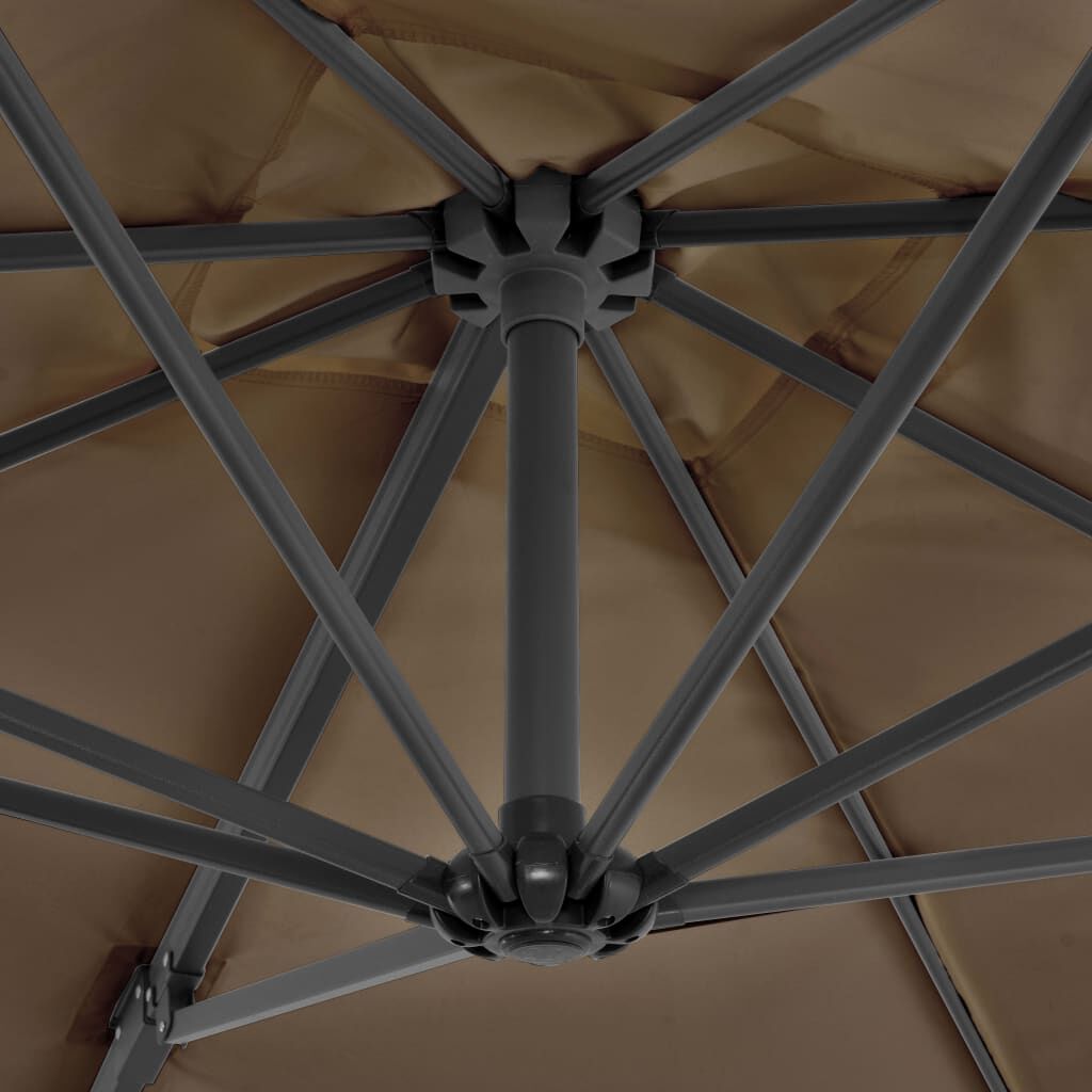 Vidaxl Sombrilla De Jardín Con Base Portátil Gris Taupe_4