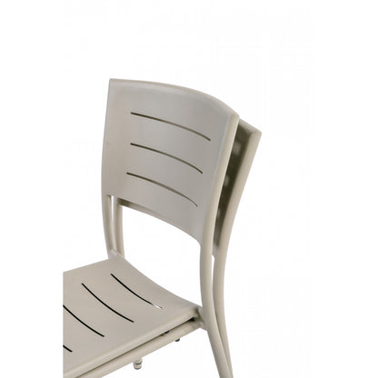Lote De 4 Sillas De Jardín Apilables Inari Aluminio Beige Arena - Muebles De Jardín - 45x59,5xh84cm_3