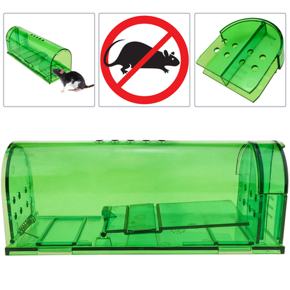 Trampa Para Ratas Ratones Roedores Jaula De Plástico Pack De 2 Unidades 60 X 170 X 64 Mm_1