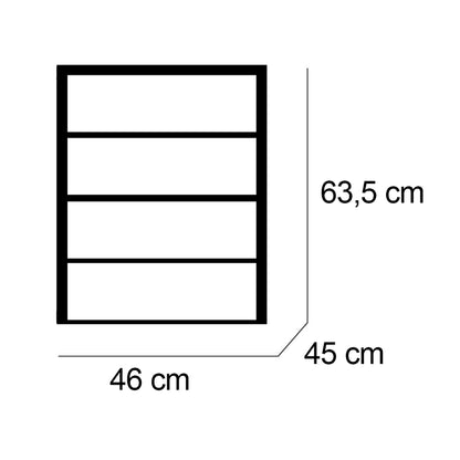 Cajonera Armario 4 Cajones, Cómoda Dormitorio 63,5x46x45 Cm (alto X Ancho X Profundo) Sinfonier, Briebe, Nova, Madera_5