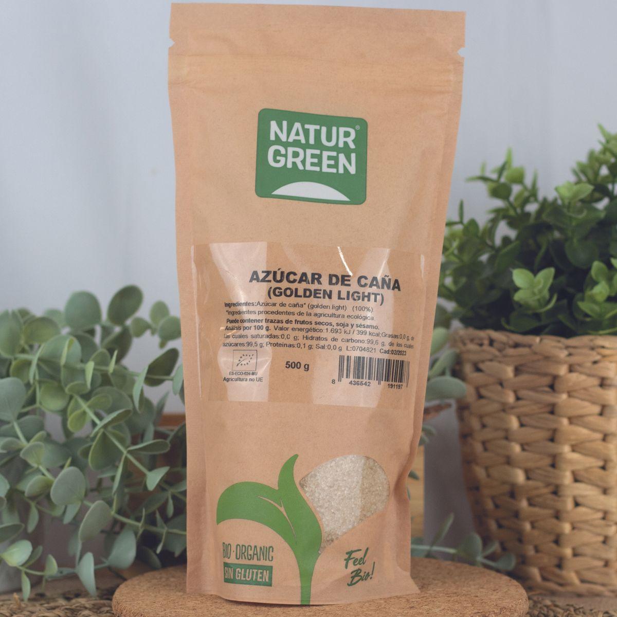 Açúcar de Cana Biológico (luz dourada) Naturgreen 500 g