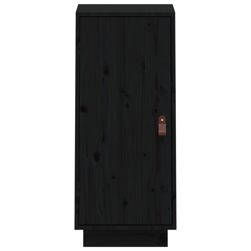 Aparador De Madera Maciza De Pino Negro 34x40x75 Cm / Vetonek_2