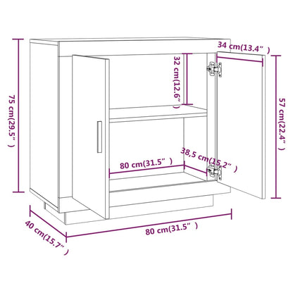 Aparador De Madera Contrachapada Roble Sonoma 80x40x75 Cm / Vetonek_3