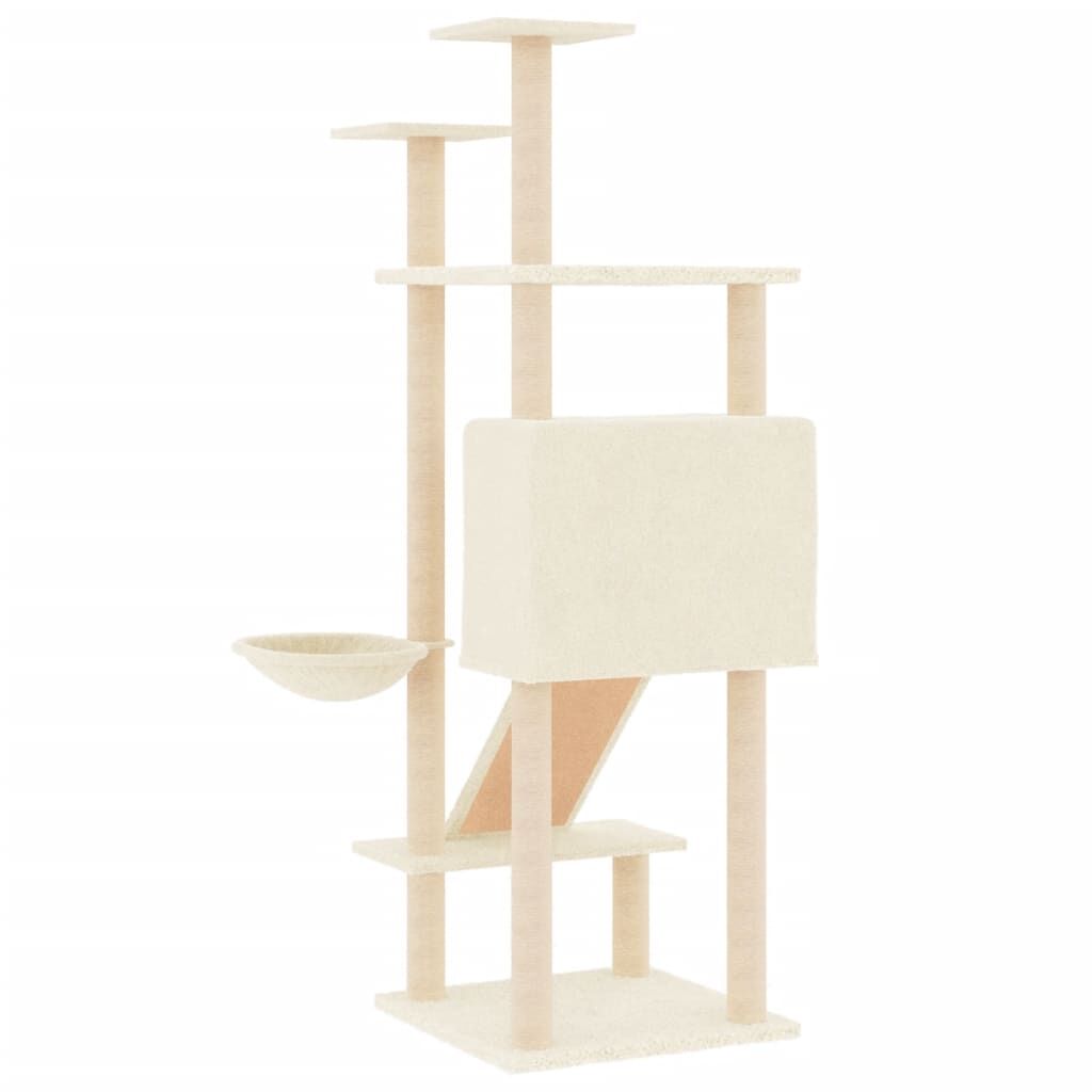 Vidaxl Rascador Para Gatos Con Postes De Sisal Crema 153 Cm_4