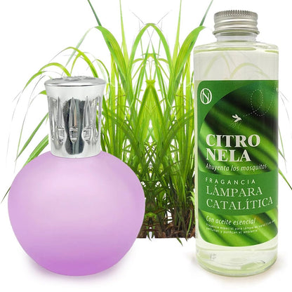 Lámpara Catalítica Fucsia Mate + Fragancia Citronela 500 Ml - Elimina Malos Olores, Impurezas Y Perfuma_0