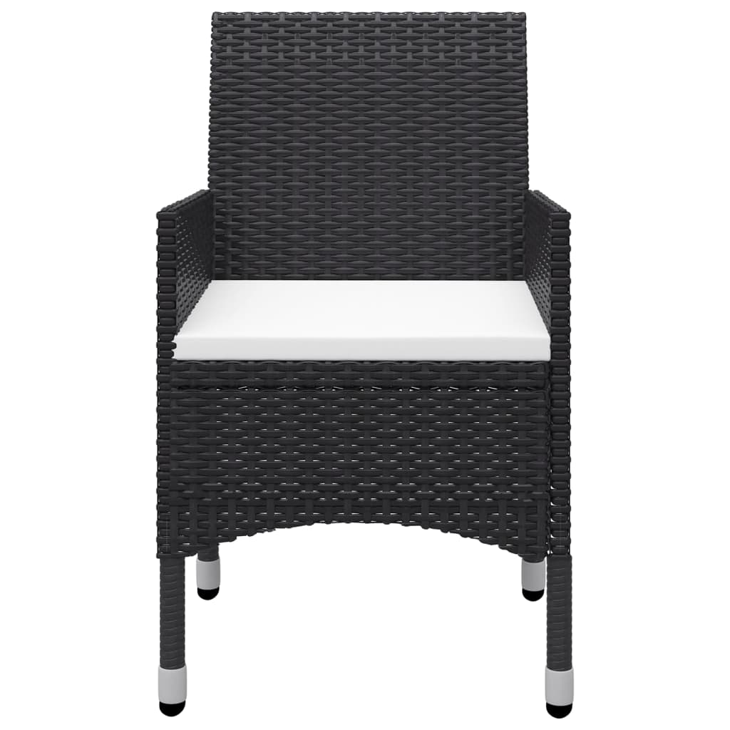 Juego De Comedor De Jardín De 5 Piezas Negro / Vetonek_1