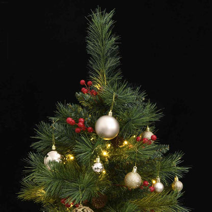 Vidaxl Árbol De Navidad Artificial Con Bisagras 150 Led Y Bolas 150 Cm_1
