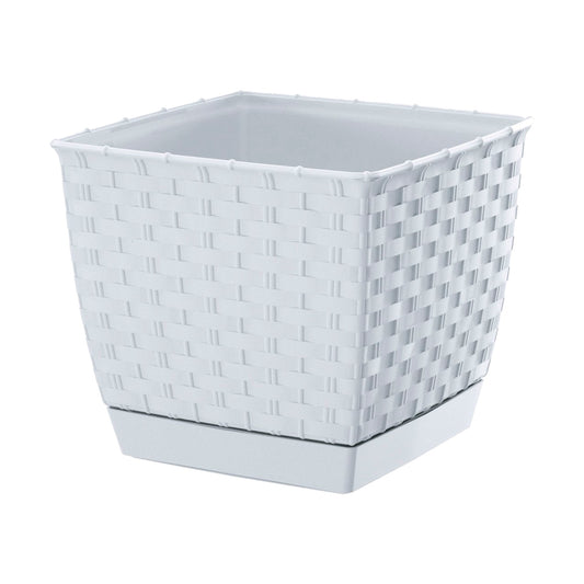 Maceta Ratolla Square 1,5l., Dimensiones (mm) 145x145x126, Color Blanco