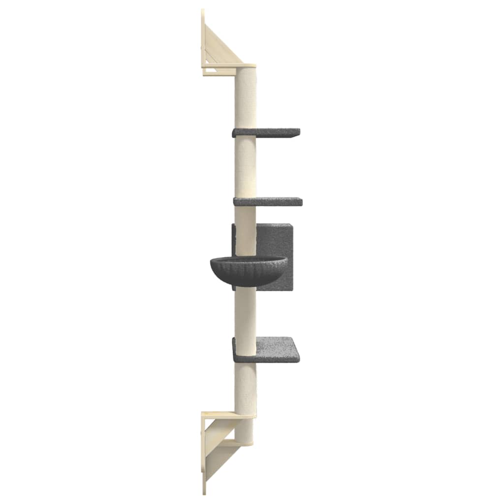 Árbol Rascador Para Gatos De Pared Gris Oscuro 180 Cm_4