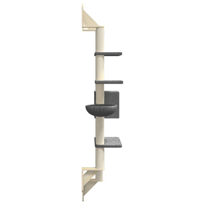 Árbol Rascador Para Gatos De Pared Gris Oscuro 180 Cm_4