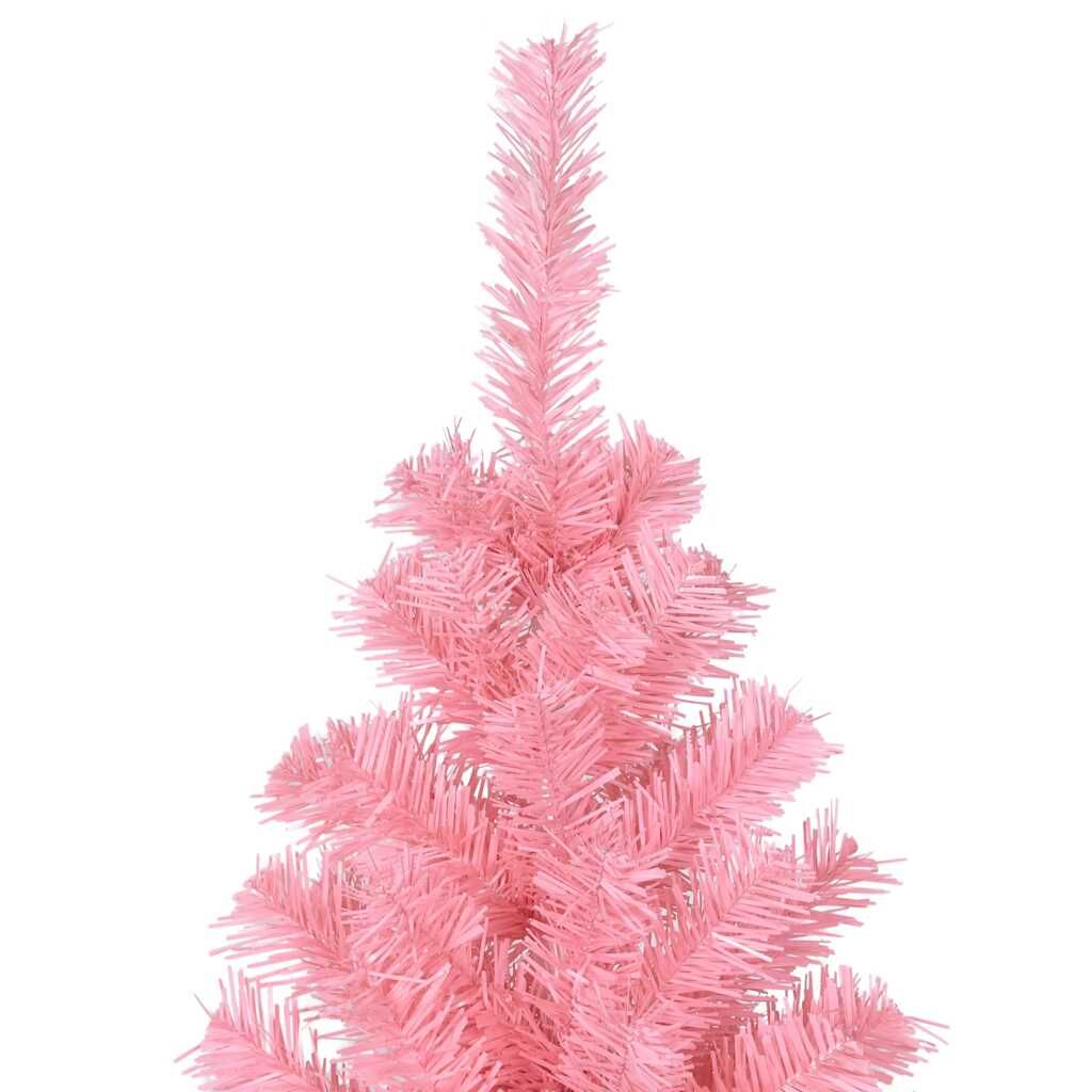 Vidaxl Árbol De Navidad Artificial Con Soporte Pvc Rosa 180 Cm_3