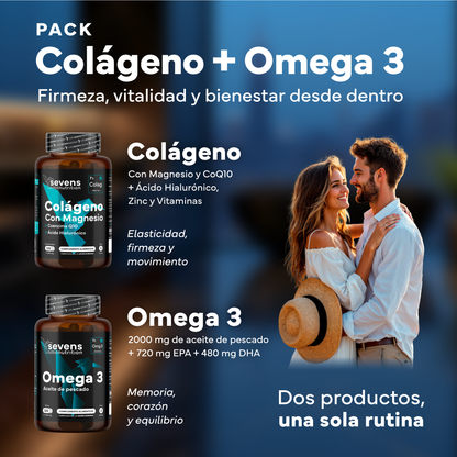 Colágeno Marino Con Magnesio + Omega 3 2000mg. Sevens Nutrition. Huesos, Articulaciones, Piel, Corazón Y Cerebro_1