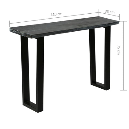Mesa Consola De Madera Maciza De Mindi 110x35x75 Cm Gris_4