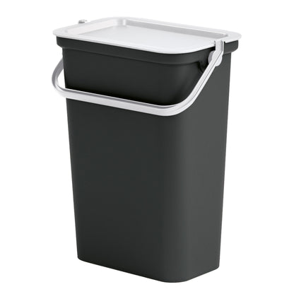 Papelera moda 10l Con Asa (cubo Negro-tapa Blanco)_0