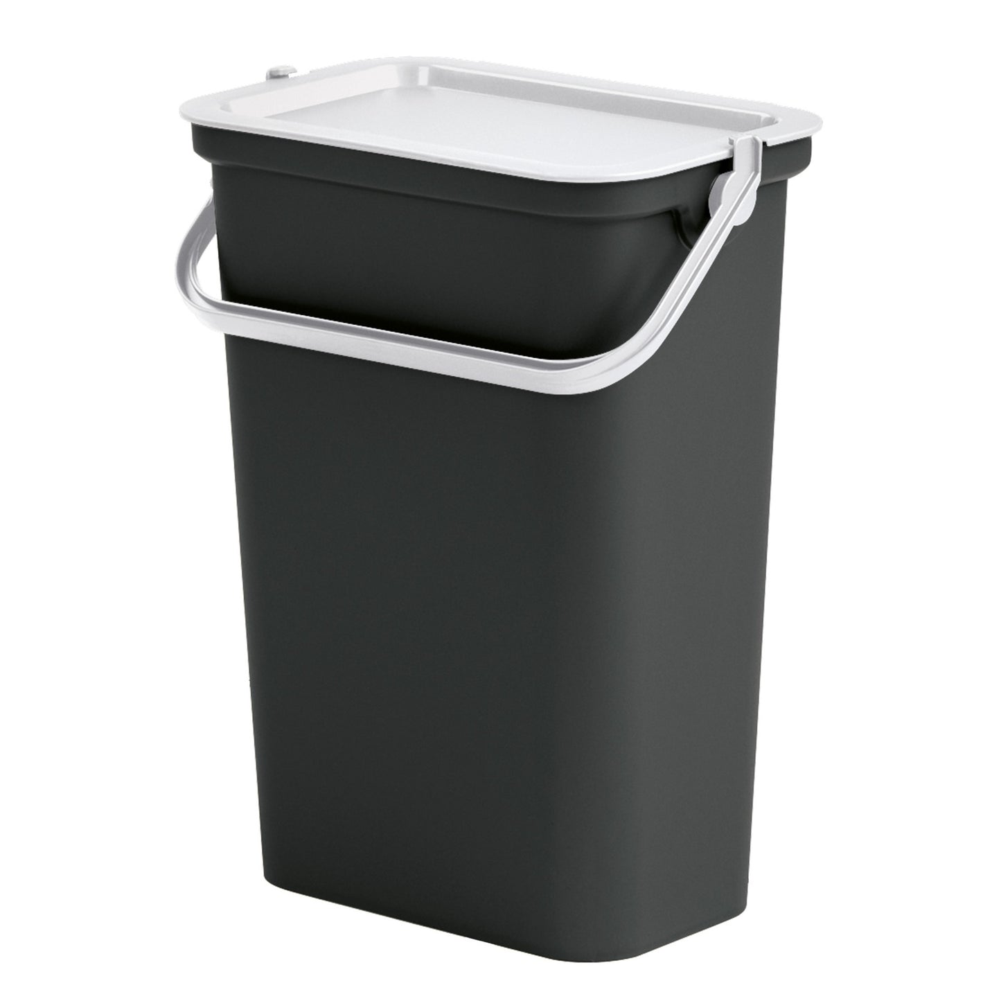 Papelera moda 10l Con Asa (cubo Negro-tapa Blanco)