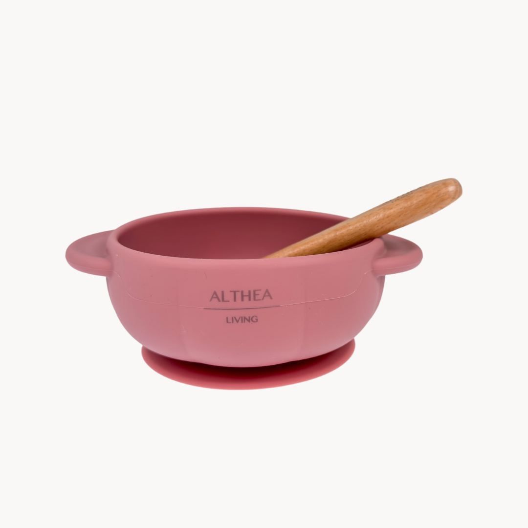 Vajilla De Silicona Orgánica - 8 Piezas - Rosa Profundo.