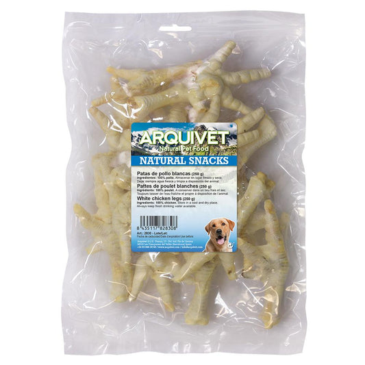 Petisco natural para cães Arquivet pés de galinha brancos 250 g