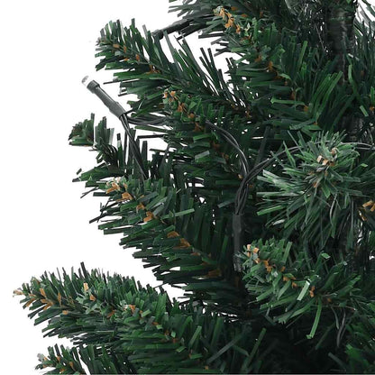 Vidaxl Árbol De Navidad Preiluminado Con Luces Y Soporte Verde 90 Cm_4