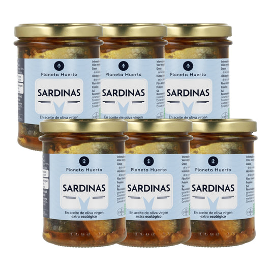 Pack de 6 Sardinhas em Azeite ECO Planeta Huerto 190 gr