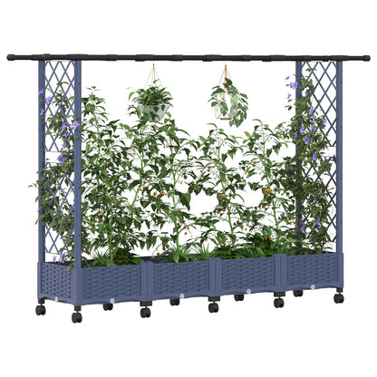 Cama Elevada Con Trellis Y Techo Gris 203 X 40 X 127 Cm Pp_2