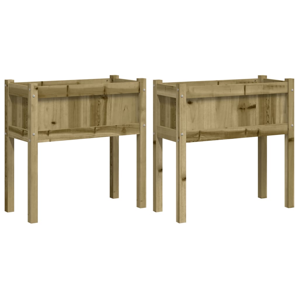 Jardineras Con Patas 2 Uds Madera De Pino Impregnada_0