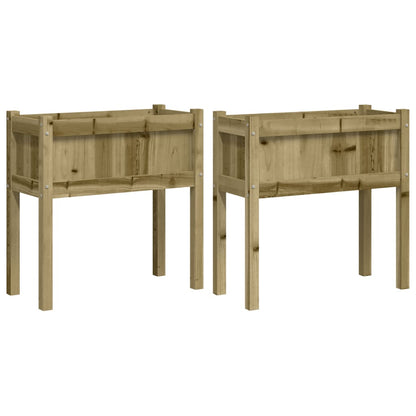 Jardineras Con Patas 2 Uds Madera De Pino Impregnada_0