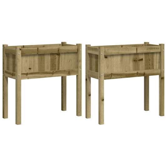 Jardineras Con Patas 2 Uds Madera De Pino Impregnada_0