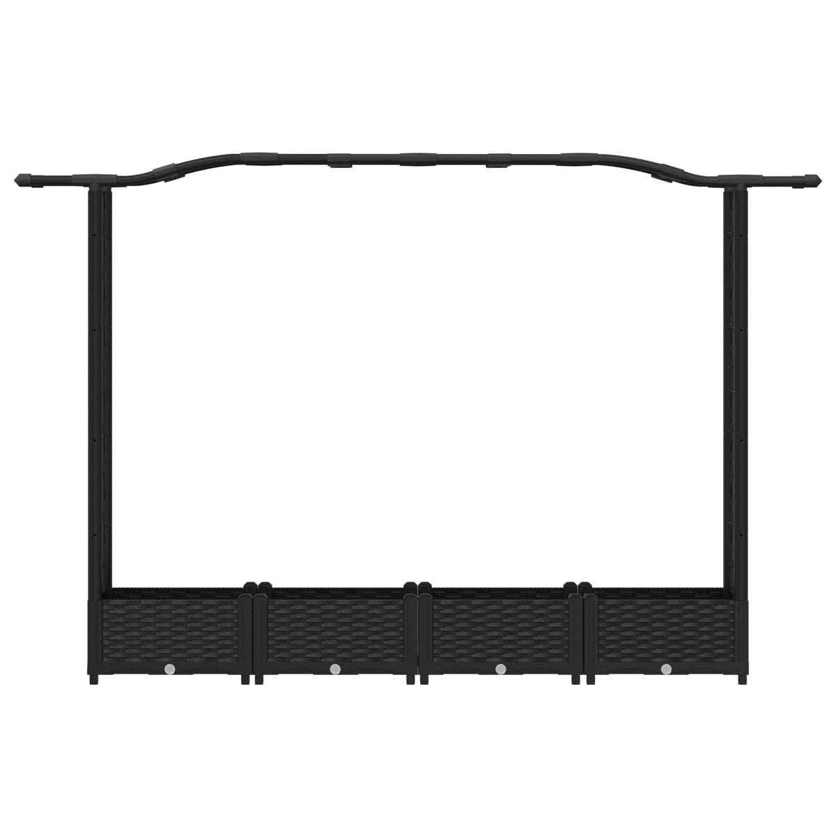 Cama Elevada Con Trellis Y Techo Negro 207 X 40 X 123 Cm Pp_3