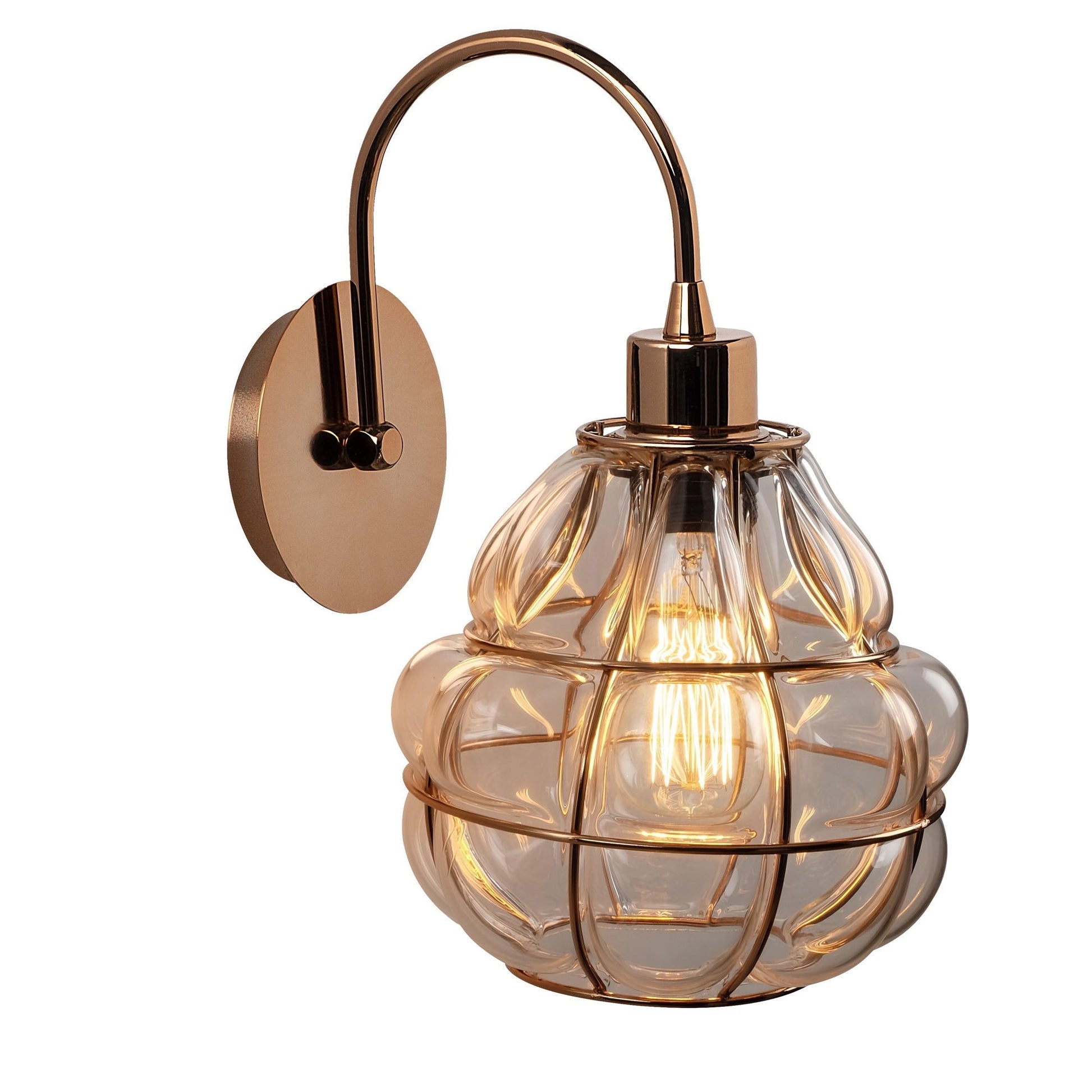Aplique De Pared, Hierro , Cobre, 12x17x13, Casquillo E 27 Max 40 W_0